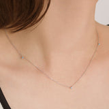 Blue Diamond Tiny Station Necklace NNTM4081L