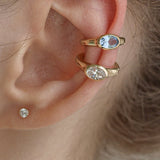 Indelie Aqua Oval Ear Cuff EJUM4060