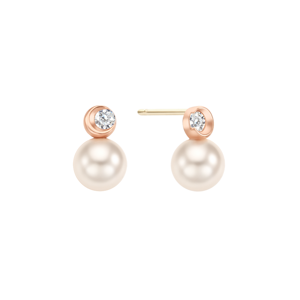Mini Moon Pearl Stud Earrings ETRS4095