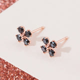 [50% OFF] 925 Silver Black Flower Earrings EOOM1222