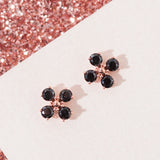 [50% OFF] 925 Silver Black Flower Earrings EOOM1222