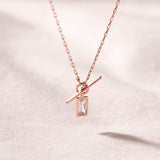 Rectangle Cut Stone Toggle Necklace NONM4096