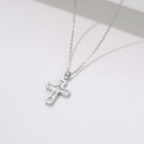 14k White Gold Classic Cross Pendant PWTM4006