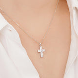 14k White Gold Classic Cross Pendant PWTM4006