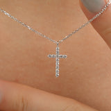 [Platinum] Diamond Cross Necklace NAAM5002D