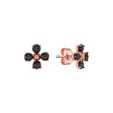 [50% OFF] 925 Silver Black Flower Earrings EOOM1222