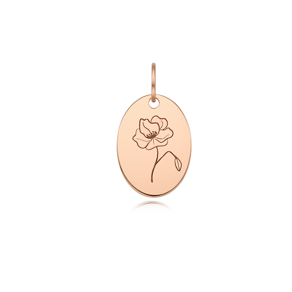 14k Rose Gold Birthflower Select Coin Pendant PRTM4098-3