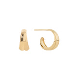 Clam Two line Hoop Earrings - Small EAMM4004