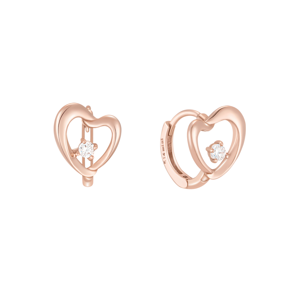 Lovesome Heart Diamond Hoop Earrings ELKS4171L
