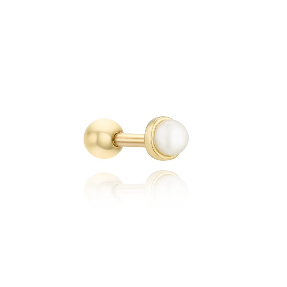 Birthstone Round Earrings - June pearl ENOM4209-6