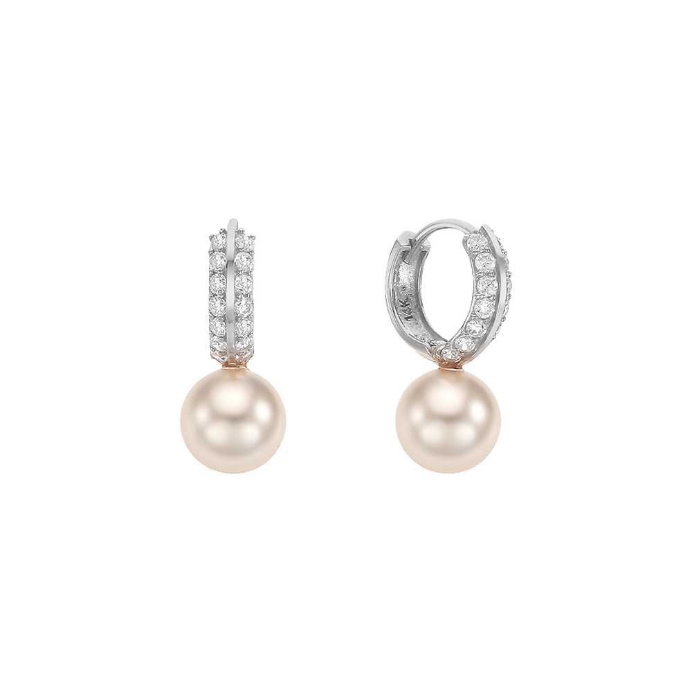 Shining Pearl Huggie Earrings ETRM4362