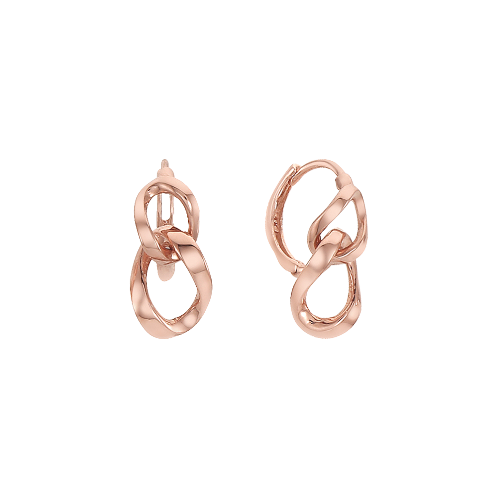 Double Chain Huggie Earrings ETRM4363