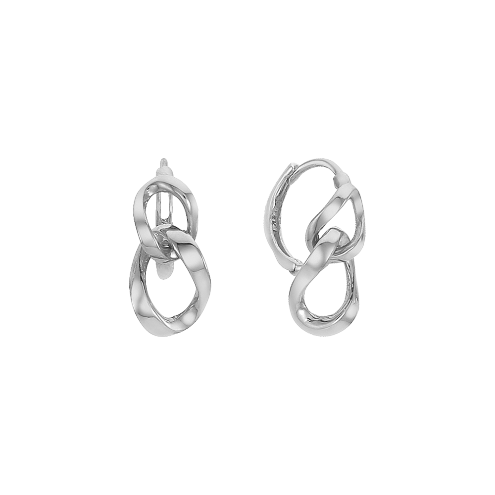 Double Chain Huggie Earrings ETRM4363