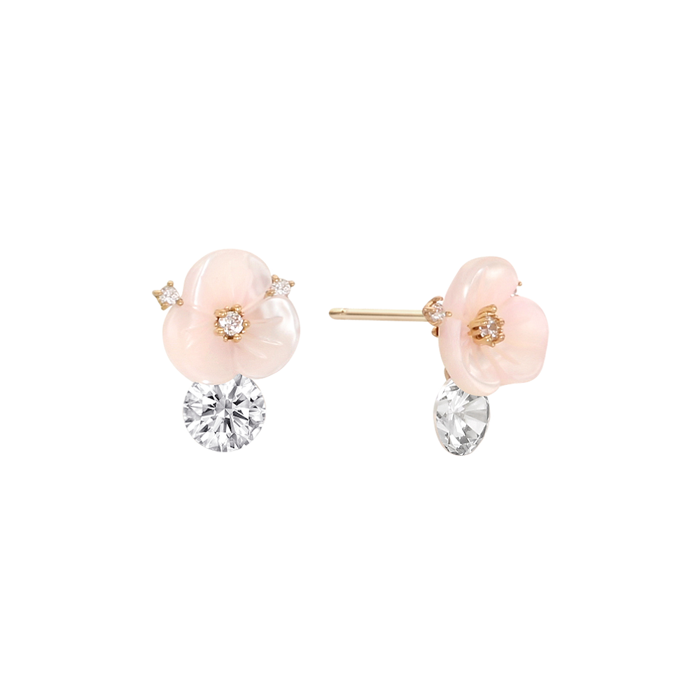 Pink Mother-of-pearl Stud Earrings ETRS4092