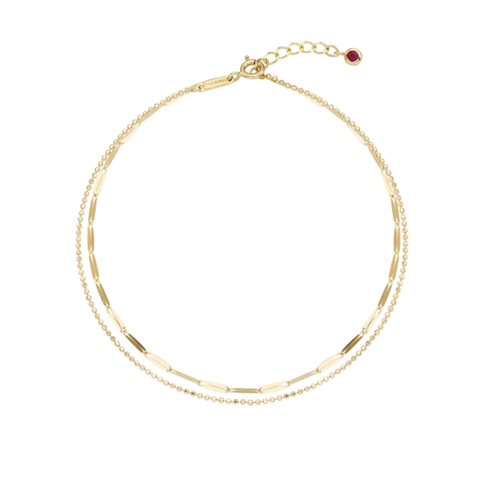 Mix double line Anklet FRTM4007