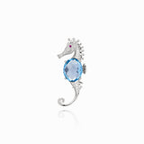 BLUE TOPAZ SEAHORSE BROOCH MPAM4026