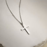 [Platinum] Plain Cross Necklace NAAM5001