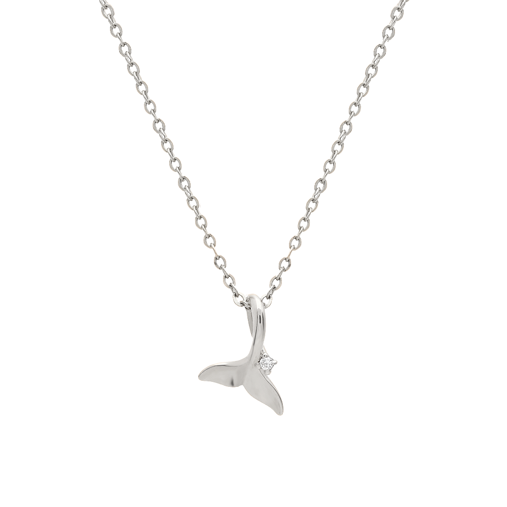 Birthstone Whale Tail Necklace NJUS4018