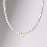 Heart pearl bead Necklace NNOM4002