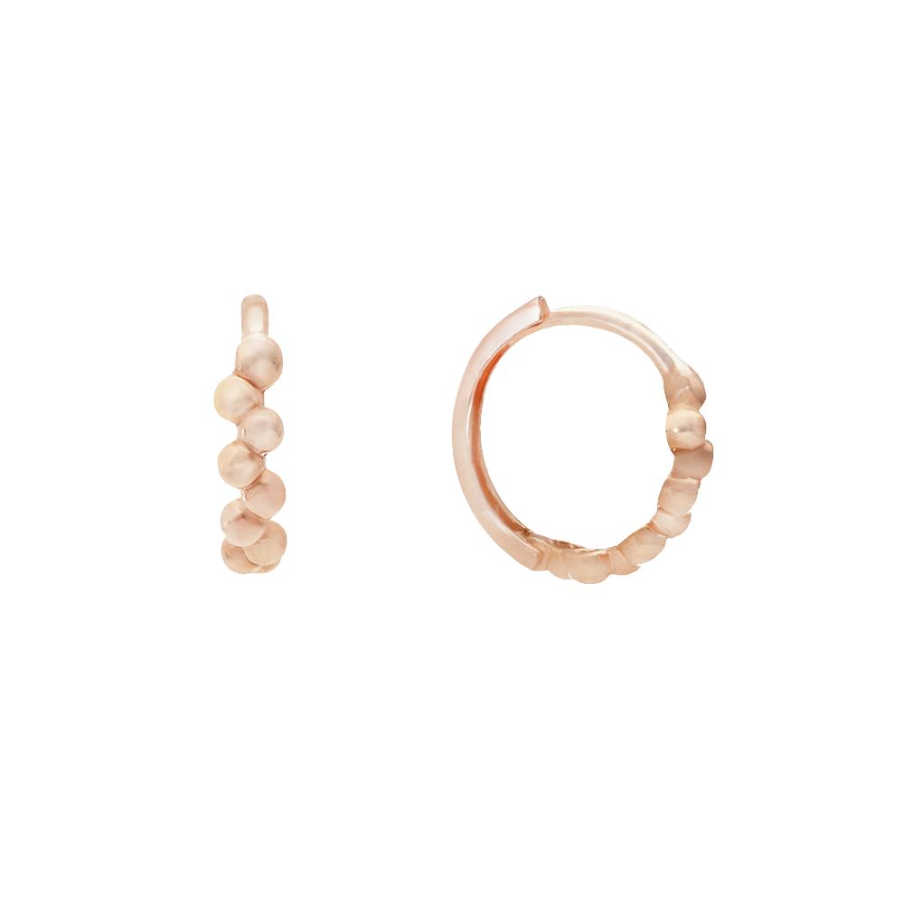 14k Gold Basic Bubble Huggie Earrings EONM4136
