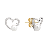 Modern Heart Pearl Earrings ETRM4063