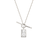 Rectangle Cut Stone Toggle Necklace NONM4096