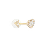 White Heart Stone Piercing ECPM0013