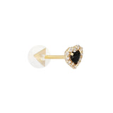 Black Heart Stone Piercing ECPM0014