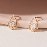 Fancy Water Drop Q Stud Earrings EETM4545