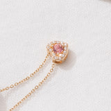 PinK Tourmaline Zodiac Heart Dream Necklace NJUM4033-4