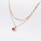 Lip Coin Double Line Necklace NMSM4069
