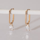 Simple Clip Oval Charm Huggie Earrings ETRM4354