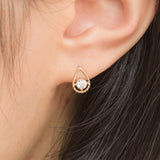 Fancy Water Drop Q Stud Earrings EETM4545