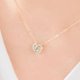 White Topaz Zodiac Heart Love Necklace NJUM4033-2