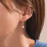 Simple Clip Pearl Charm Huggie Earrings ETRM4356