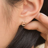Ripple Circle Stud Earrings EETM4544