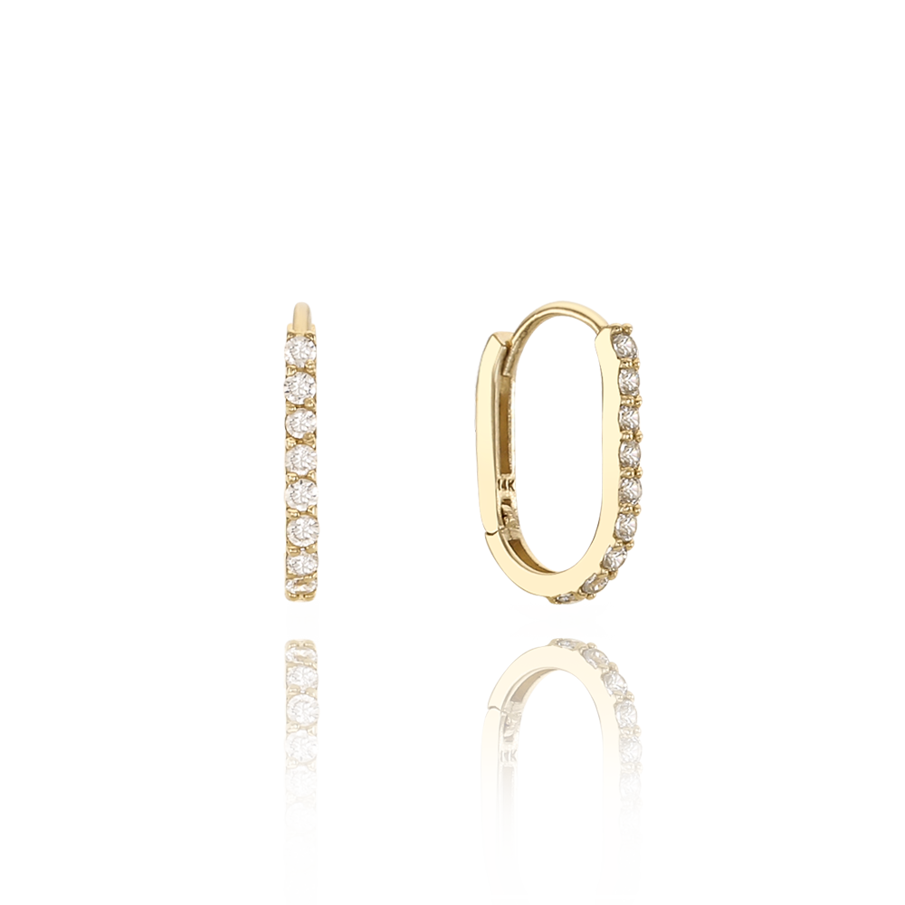 14k Gold Attention Huggie Earrings EOOM4360