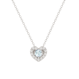 14k Gold Aquamarine Zodiac Heart Necklace NJUM4033-1
