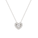 White Topaz Zodiac Heart Love Necklace NJUM4033-2