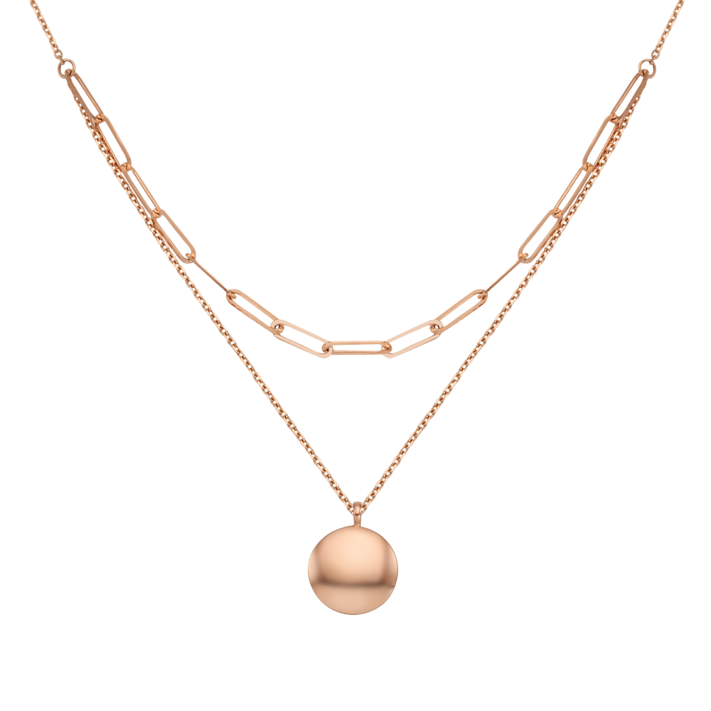 Lip Coin Double Line Necklace NMSM4069